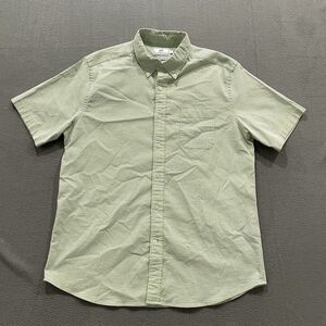 Southern Tide Shirt Mens Large Green Blue Striped Short Sleeve Seersucker Button